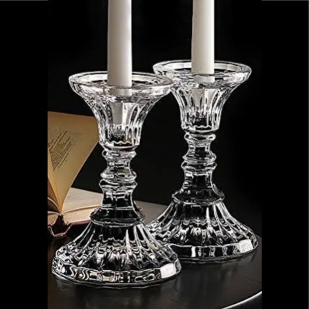 Marquis by Waterford 7” straight cut lead crystal candlestick set